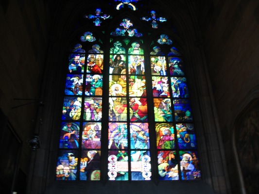 Inside St. Vitus cathedral (inside Prague Castle complex)