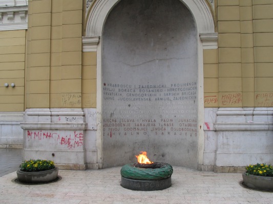 The Eternal Flame honoring those who died during WWII. Later that night I passed by and it was out. It is only mostly eternal.