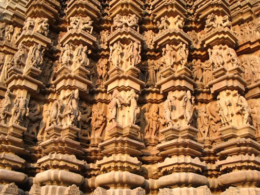 Close up of the Khajuraho temples.