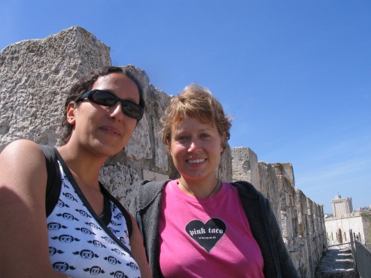 Efrat and I on the city wall.