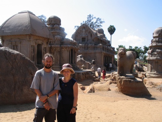Joris and I in front of the Five Rathas.