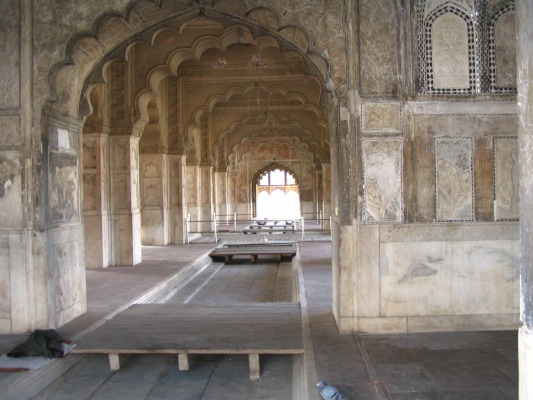 The queens quarters -- the channel in the floor carried a little stream, and the wood bridges were marble.