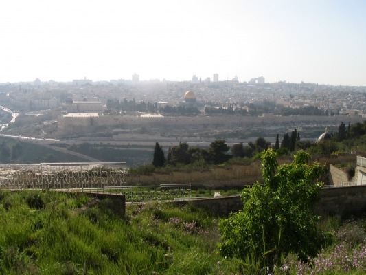 The view FROM the Mount of Olives.