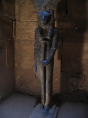 Sekhment, goddess of terror. This outlying temple of Ptah is _locked_ and the guards will _unlock_ it for you for a small donation.