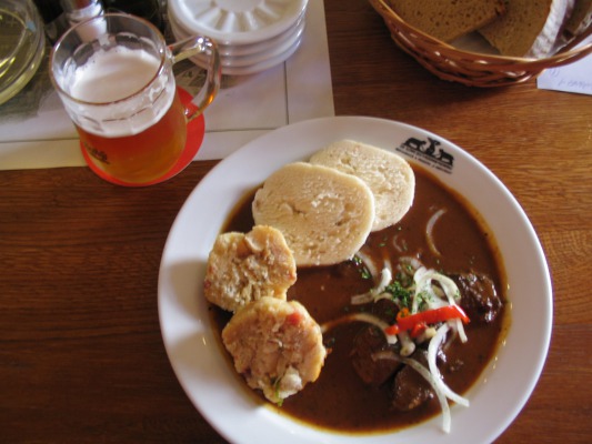 Gulas and the real Budweiser beer (much better than the American stuff).