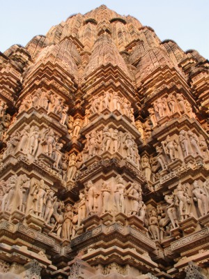 A view from the bottom to the top of a temple, mostly were the same type.
